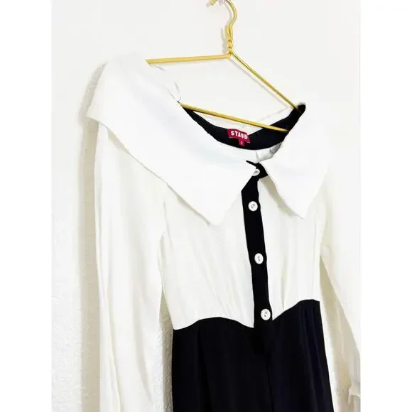 Staud Palladium Jumpsuit Sz 0 Off Shoulder Straight Leg Minimalist Quiet Luxury - Picture 6 of 13